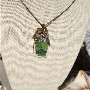 Small Bottle Pendant with Sea Glass